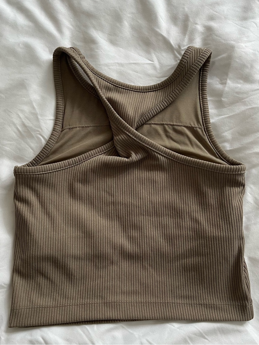 Mono B Ribbed Twisted Racerback Tank, S - Picture 2 of 5